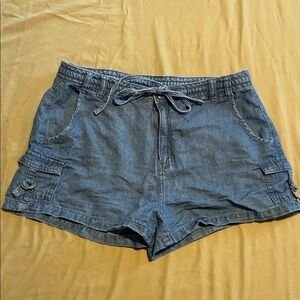 American Eagle Outfitters Indigo Cargo Drawstring Shorts